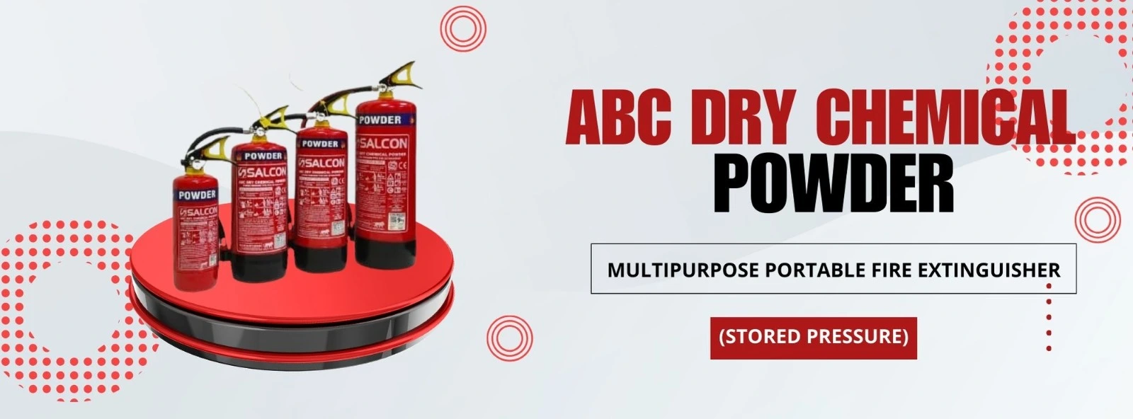 Salcon Banner 2 - Abc Dry Chemical Powder - Multipurposer Portable Fire Extinguisher